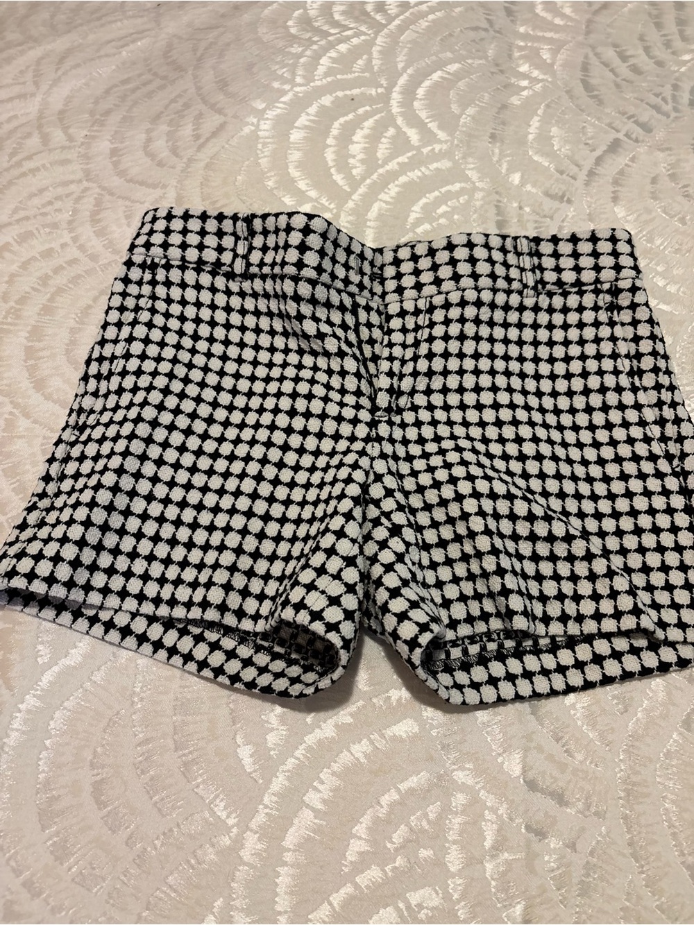 Banana Republic Black and White Geometric High-Waist Shorts